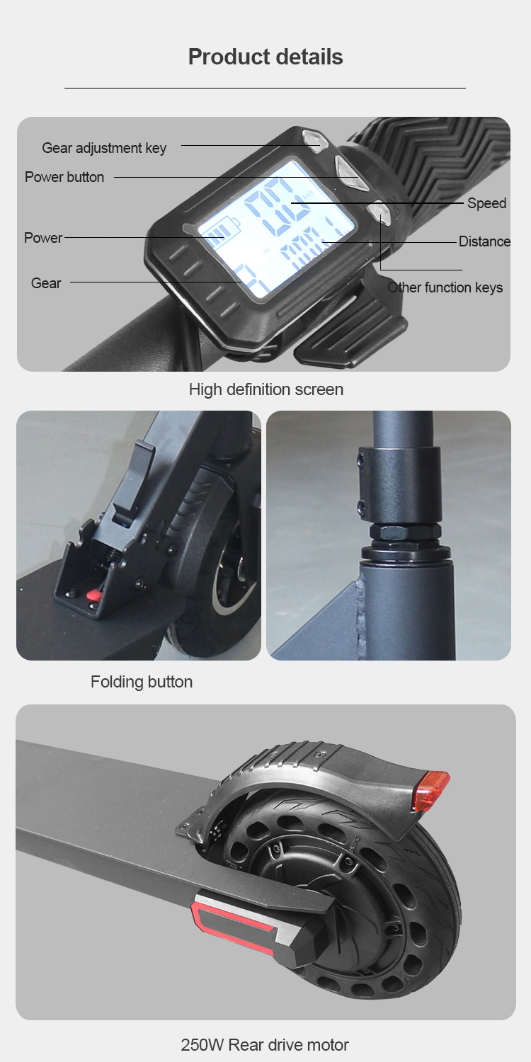 350W Fashion Folding 2-Wheels Fobleable Electric Skateboard Scooter Kick Scooter (MES-002)