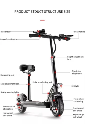 Skateboard elettrico per ciclomotori disabili da 10 pollici 48V motore 500W economico di buona qualità pieghevole